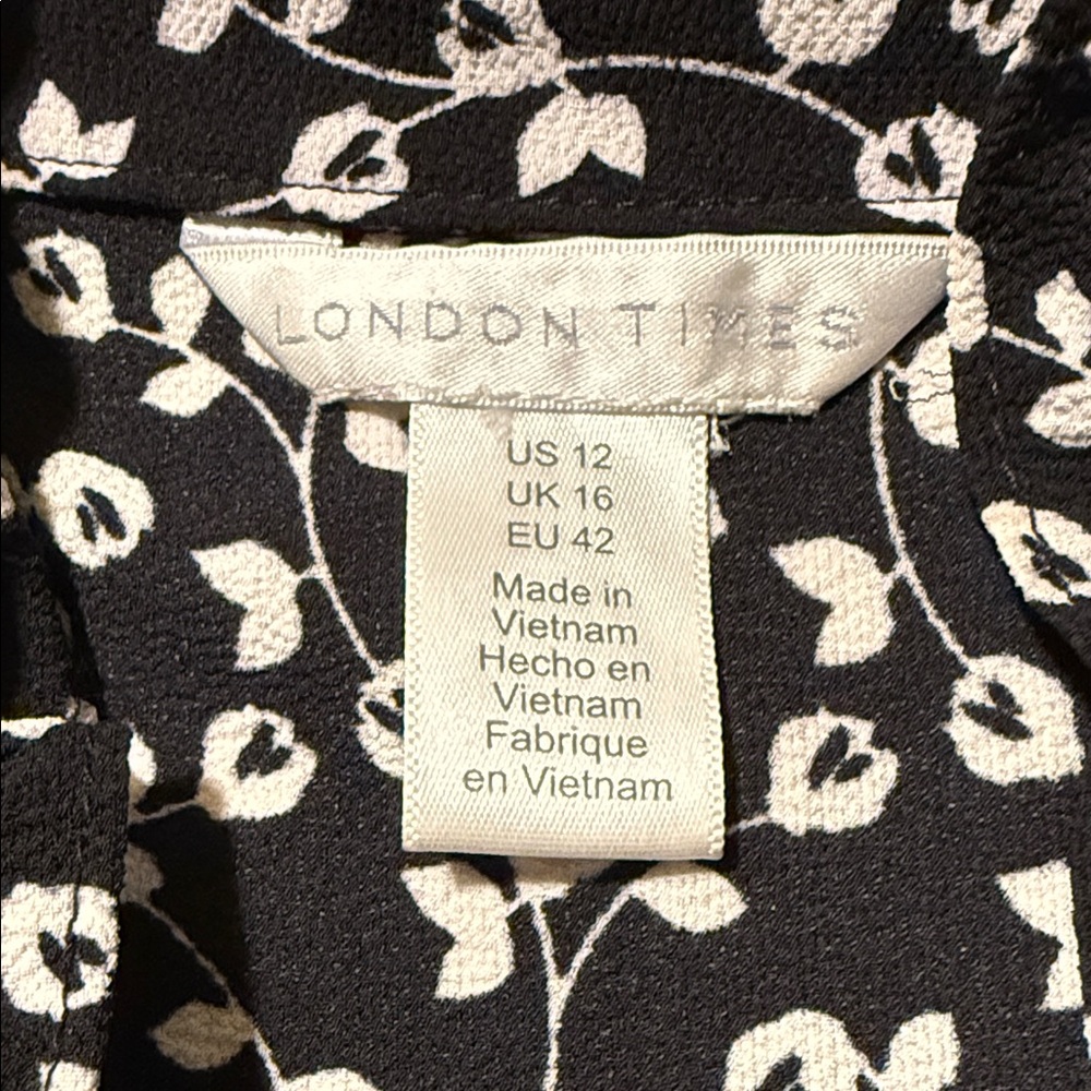 London Times Black Floral Sleeveless Maxi Dress - Picture 6 of 6